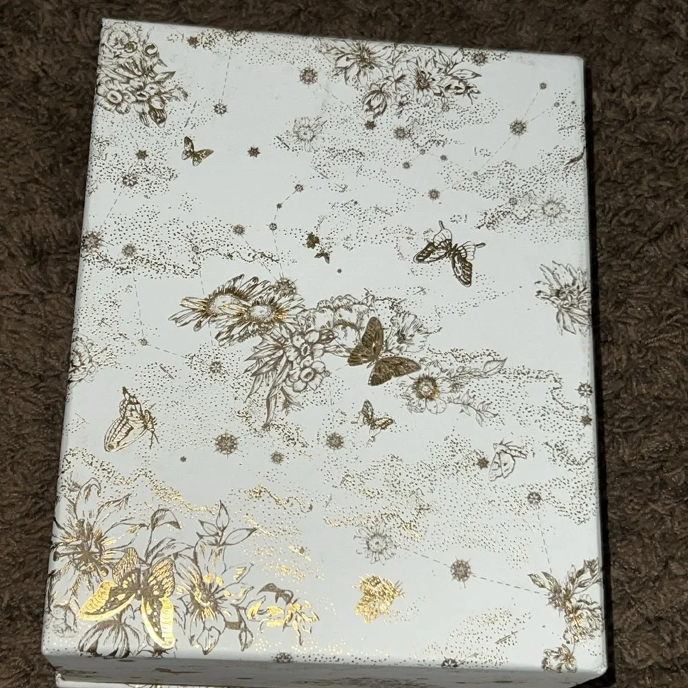 Dior Collectors White & Gold Floral Shoe Box &  Dust Bags